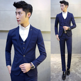 韩版西服套装三件套修身四季款男士夜店发型师西装工作服青年礼服