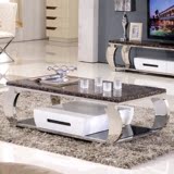 简约现代欧式大理石方形不锈钢茶几户型客厅电视柜组合家具茶桌子