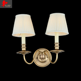 特价包邮美式壁灯全铜灯床头灯创意个性双头卧室圆形复古欧式蜡烛