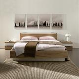 北欧简约板式床 中式榻榻米组装式床 床头柜 烤白漆两色特大床