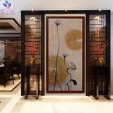 紫之兰手绘油画东南亚装饰画新中式玄关走廊过道挂画壁画泰式油画