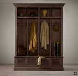 RH风格美式法式乡村衣柜实木衣柜四门衣橱现代简约卧室家具定制