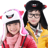 冬季儿童雷锋帽韩版男女童可爱护耳帽加厚保暖宝宝帽户外防风雪帽