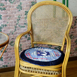 原创中国风圆坐垫餐桌椅垫办公室加厚棉垫子（含芯）-手织布拼布