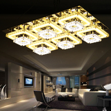 led客厅水晶灯长方形现代简约主厅大气吸顶灯卧室餐厅节能灯具