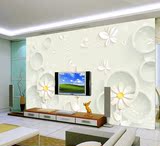 电视背景墙现代简约花卉欧式复古无缝大型墙纸壁画无纺布浮雕雏菊