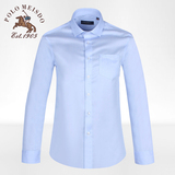 英国保罗 四季款男装商务休闲全棉纯色成衣免烫长袖衬衫蓝色衬衣