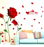 温馨床头田园墙纸贴画欧式浪漫花卉房间装饰品 墙壁贴纸墙贴卧室