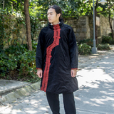 2016中国风男装 中式复古撞色盘扣棉衣男女同款大码灯芯绒男棉服