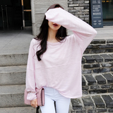 现货BAN韩国代购正品2016夏装韩范十足宽松蝙蝠袖薄款长袖T恤潮女