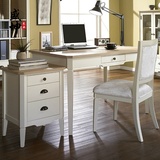 美式 实木书桌简约台式电脑桌白色家用办公桌学习桌写字桌可定制