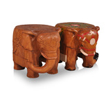 泰国 东南亚进口实木家居用品 原木色新款大象凳 换鞋凳 雕刻茶几