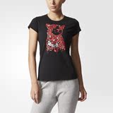 阿迪达斯Adidas 2016秋季新款女子棉质透气运动短袖T恤 BK6683