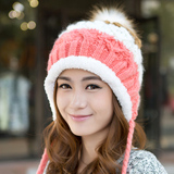 冬季帽子女冬天韩国 潮可爱毛线帽秋冬女士加绒针织帽韩版护耳帽