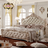 欧式雕花大床 高档卧室双人床 奢华法式真皮公主床婚床 1.5/1.8米