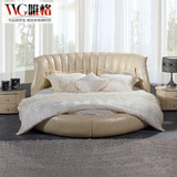 VVG皮床 1.8米真皮软床 高档现代大圆床婚床 出口品质 五包到家