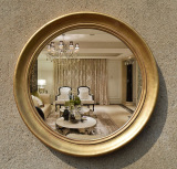 欧式中式现代简约墙壁装饰圆形镜 化妆镜 玄关镜子 浴室大镜子