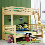 实木儿童上下床1.2米1.5米高低床子母床带护栏双层床松木男孩家具
