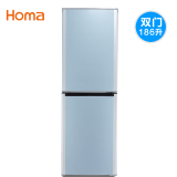 Homa/奥马 BCD-186DT 家用节能双门冰箱 彩色小型两门冰箱 联保