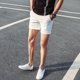 夏天韩版个性修身超短裤男士紧身中裤子纯色潮流英伦男裤子三分裤