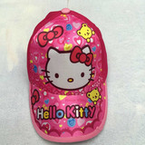 新款外贸女童卡通Hello Kitty儿童帽可调太阳帽 KT猫棒球帽