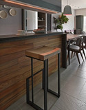 loft美式乡村复古实木家用 酒吧做旧咖啡桌客厅铁艺吧台桌椅组合