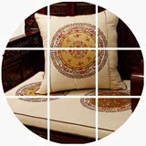 中式古典红木坐垫棉麻刺绣罗汉床实木家具圈椅垫加厚海绵座靠垫