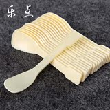 塑料勺子一次性冰淇淋勺子 刨冰勺甜品调羹小黄勺饭勺布丁勺 90支