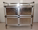 不锈钢铝合金柜碗柜厨房柜橱柜子餐边柜茶水柜简易橱柜收纳储物