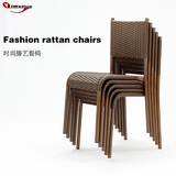 新款餐椅靠背藤椅咖啡色藤椅铁架餐椅铁艺藤椅手工藤椅小藤椅包邮