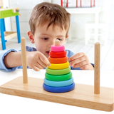 木丸子木制儿童早教益智力宝宝玩具1-3-6岁叠叠乐叠叠圈套汉诺塔