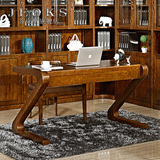 乔克斯高端全实木书桌 乌金色纯实木电脑桌中式写字台书房家具