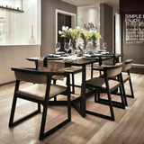 北欧全实木餐椅 带扶手咖啡厅椅子 宜家休闲酒店样板房设计师家具