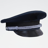 保安帽保服配件帽子帽徽安保藏青色大檐帽新式保服大沿帽