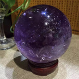 天然极品紫水晶球摆件 天然水晶球摆件 中国风 紫气东来 有求必应