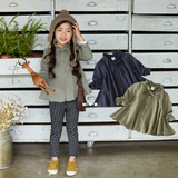 韩国女童2016春秋装长袖外套童装纯棉荷叶边公主风开衫娃娃衫衬衣