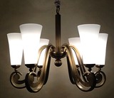 正品镀铜合金美式法式吊灯欧式复古小美式简约客厅餐厅卧室吊灯