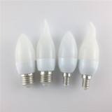 厂家直销LED蜡烛灯3W正白暖白220VE14头灯泡E27头尖拉尾贴片灯泡