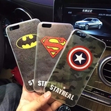 美国队长超人蝙蝠侠蚕丝纹 苹果iphone6s英雄手机壳 plus保护套5s