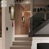 亚客栈客厅床头卧室壁灯墙上竹灯具手工创意日式餐厅装饰壁灯东南