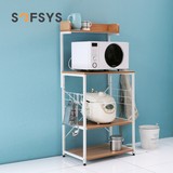 SOFSYS舒福思4层多功能钢木厨房置物收纳柜微波炉层架出口WT007-7