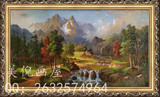 纯手绘欧式古典山水树林风景油画客厅横幅装饰画别墅走廊巨幅挂画