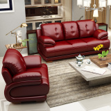 卡斯千惠 真皮沙发123 客厅组合皮艺沙发简约现代大小户型三人位