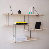 现代简约实木一字隔板墙上置物架创意隔板书架机顶盒架壁挂架多层