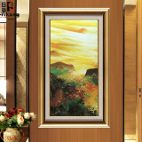 日康 抽象风景油画 手绘欧式走廊过道挂画酒店别墅玄关装饰壁画