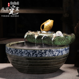 兆宏 景德镇陶瓷 办公室招财喷泉桌面流水工艺品摆件 新款
