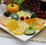 仿真柠檬片假桔子橘子片水果切片食物模型DIY果盘配件橱窗装饰品