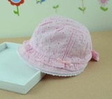16新款出口韩国女童女宝宝女孩婴儿透气镂空公主帽布遮阳帽太阳帽