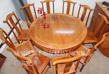 缅甸花梨木明式餐桌花梨木灯挂椅餐桌大果紫檀圆餐桌红木实用餐桌