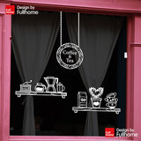 咖啡店主题装饰贴墙贴纸饮料茶餐厅甜品奶茶店经典玻璃门橱窗贴画